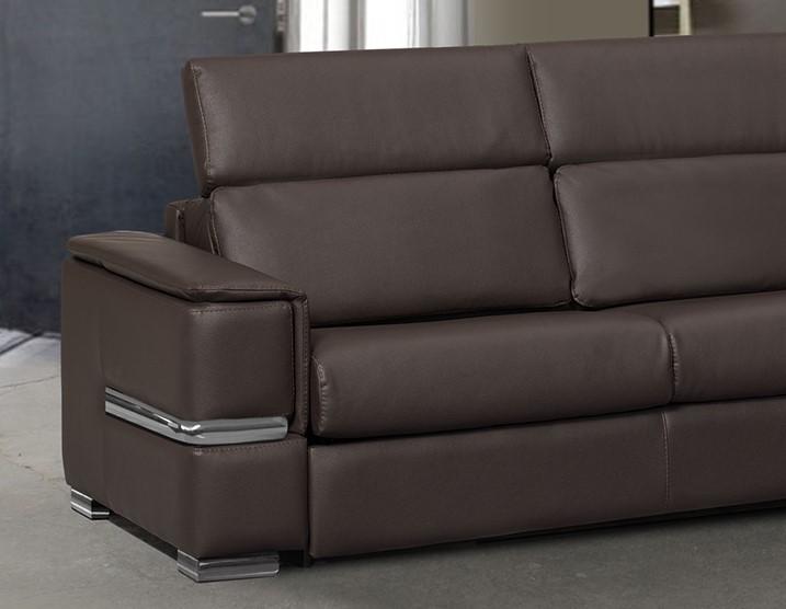 

    
ESF Limo Modern Brown Bonded Leather Sectional w/Sleeper Bed Made in Italy 11838
