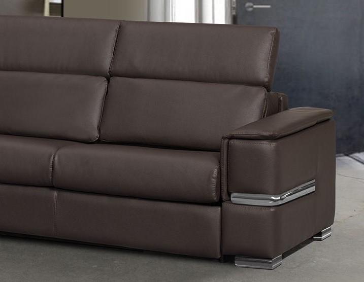 

    
ESF Limo Modern Brown Bonded Leather Sectional w/Sleeper Bed Made in Italy 13271
