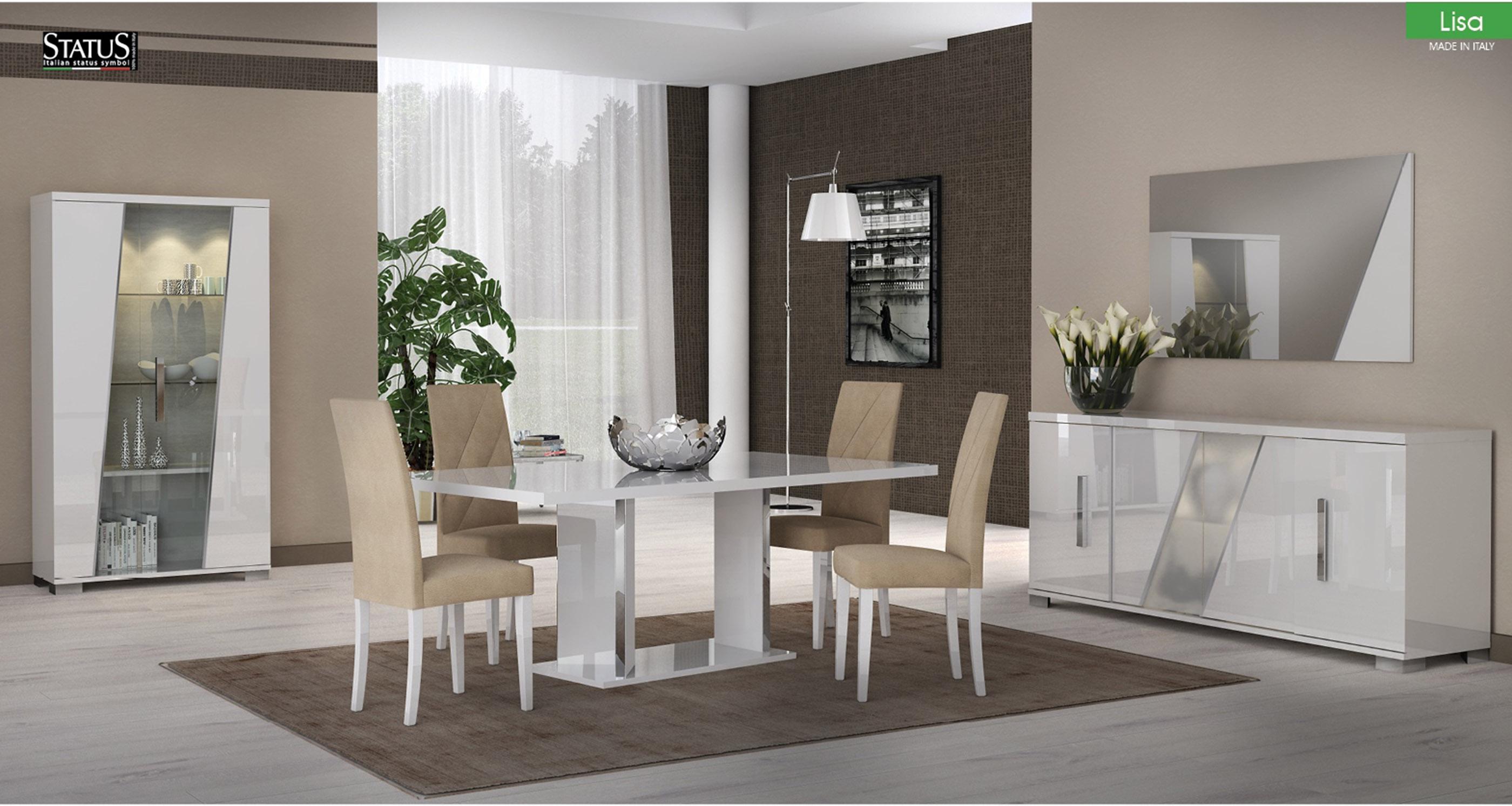 

    
ESF-Lisa-7PC Glossy White Dining Room Set 7 Pcs Made in Italy Contemporary ESF Lisa
