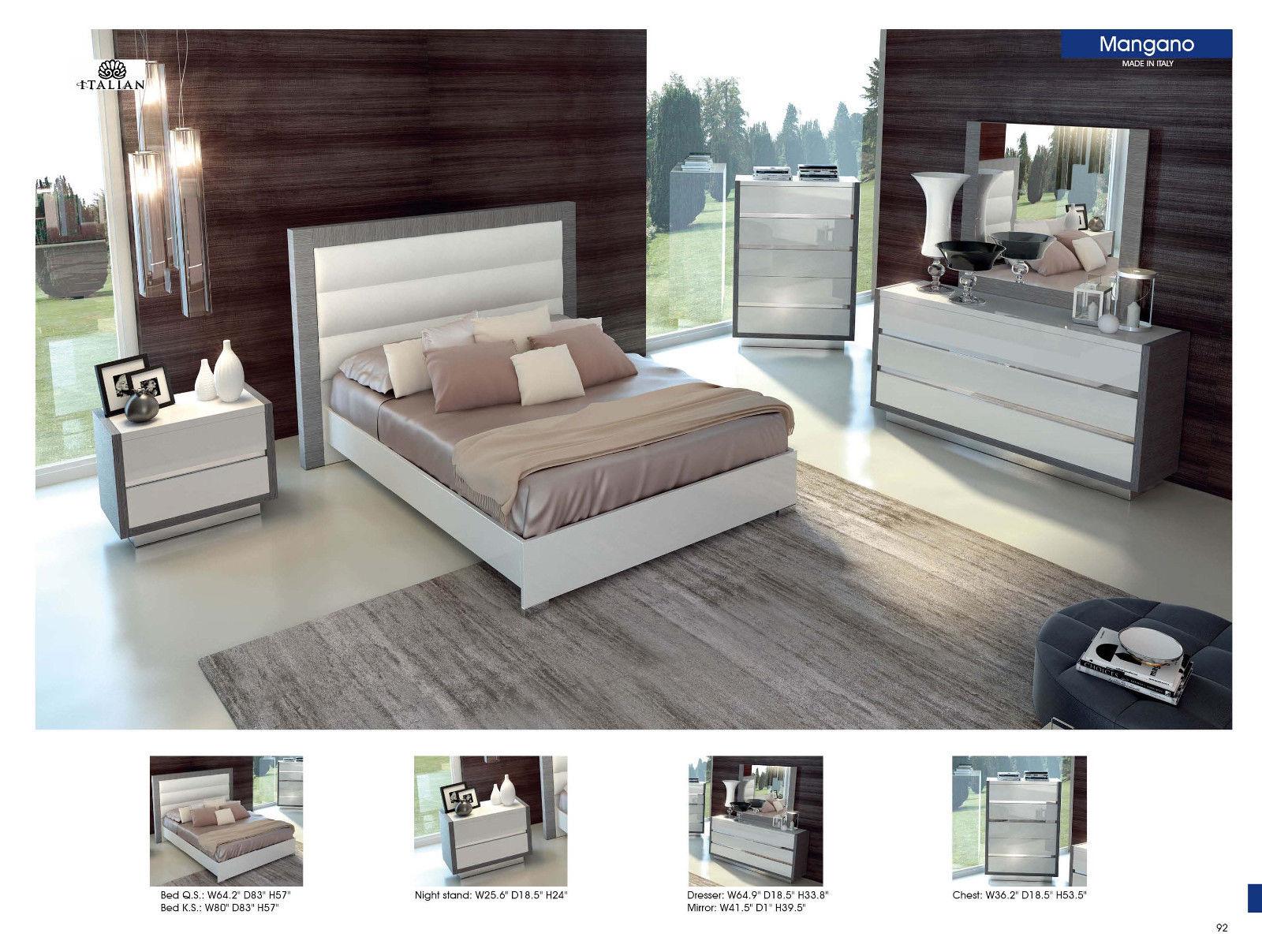 

    
ESF-Mangano-Q-2N-3PC Glossy White Silver Queen Bedroom Set 3Ps Contemporary Made in Italy ESF Mangano
