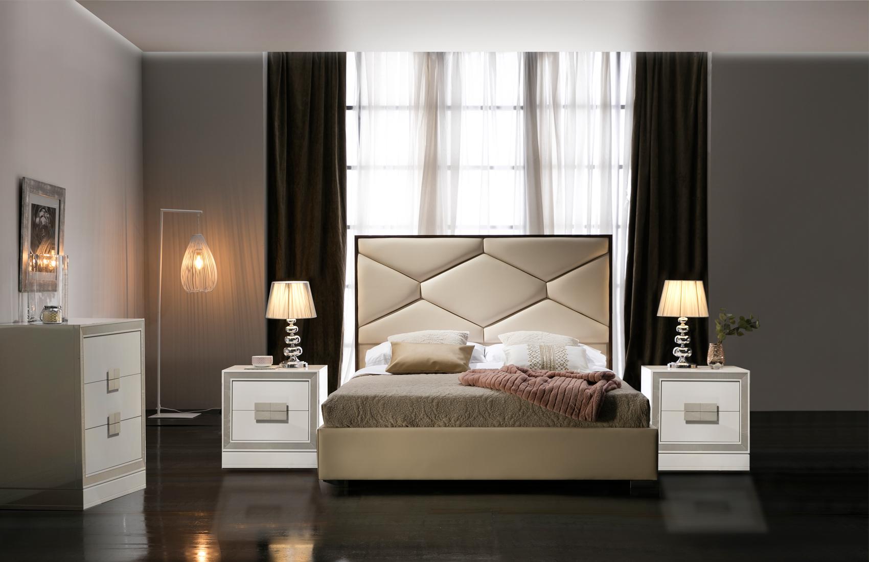 

    
Beige Finish & EcoLeather Upholstery Queen Bedroom Set 5Pcs Dupen Spain ESF Martina
