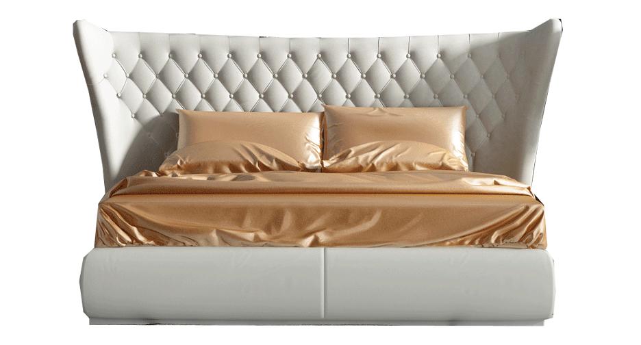 

    
White Eco-Leather King Bed Modern Made in Spain ESF Miami
