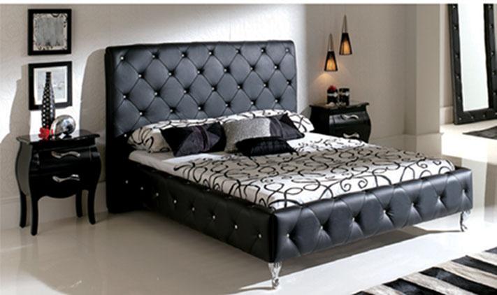 

    
ESF Nelly 621 Black Eco Leather Tufted Queen Bedroom Set 3Pcs Modern Made in Spain
