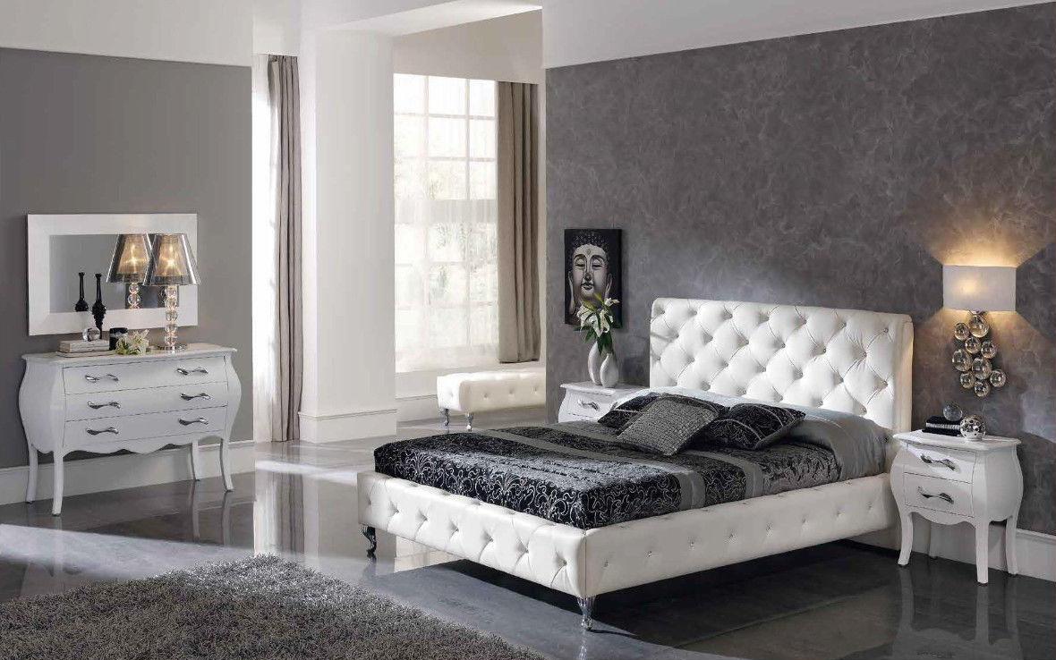 

    
ESF Nelly 621 White Eco Leather Tufted Queen Bedroom Set 5P Modern Made in Spain
