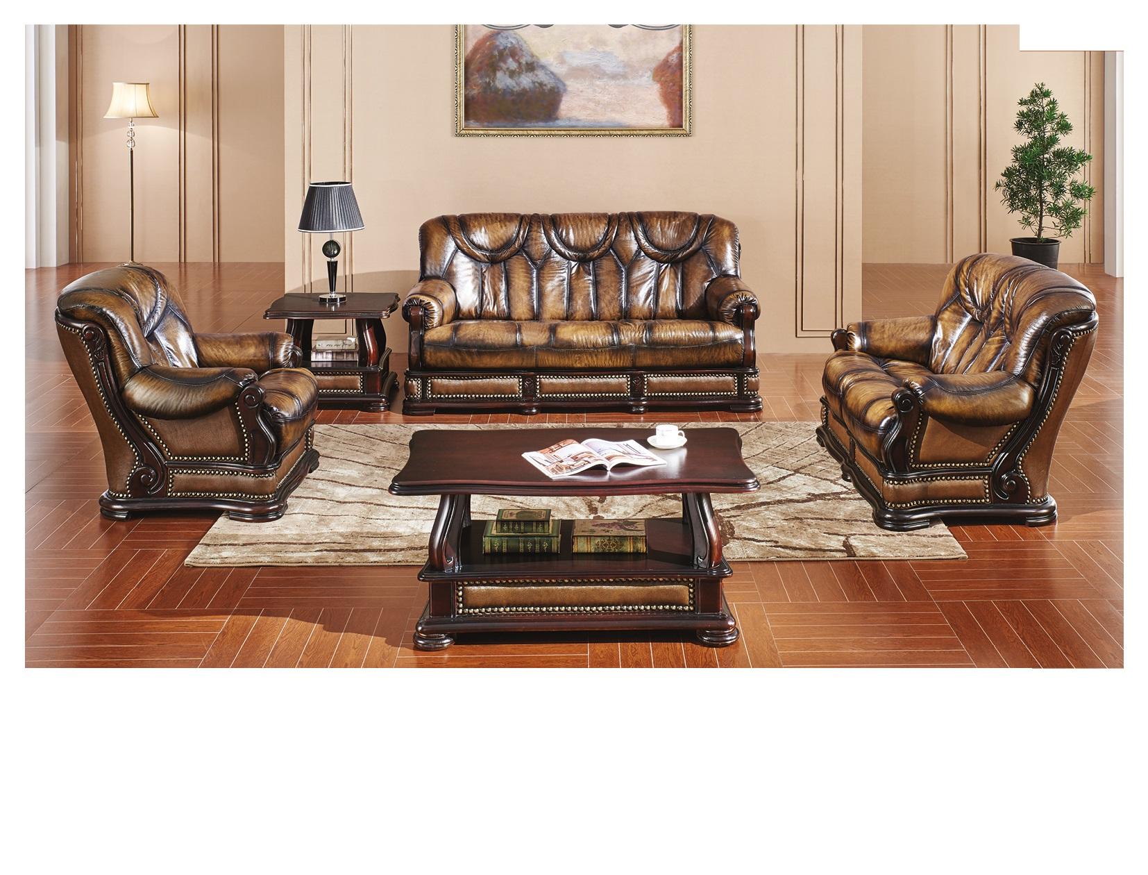 

                    
Buy Dark Oak Finish Full Italian Leather Sofa Bed Set 3Pcs Traditional ESF Oakman
