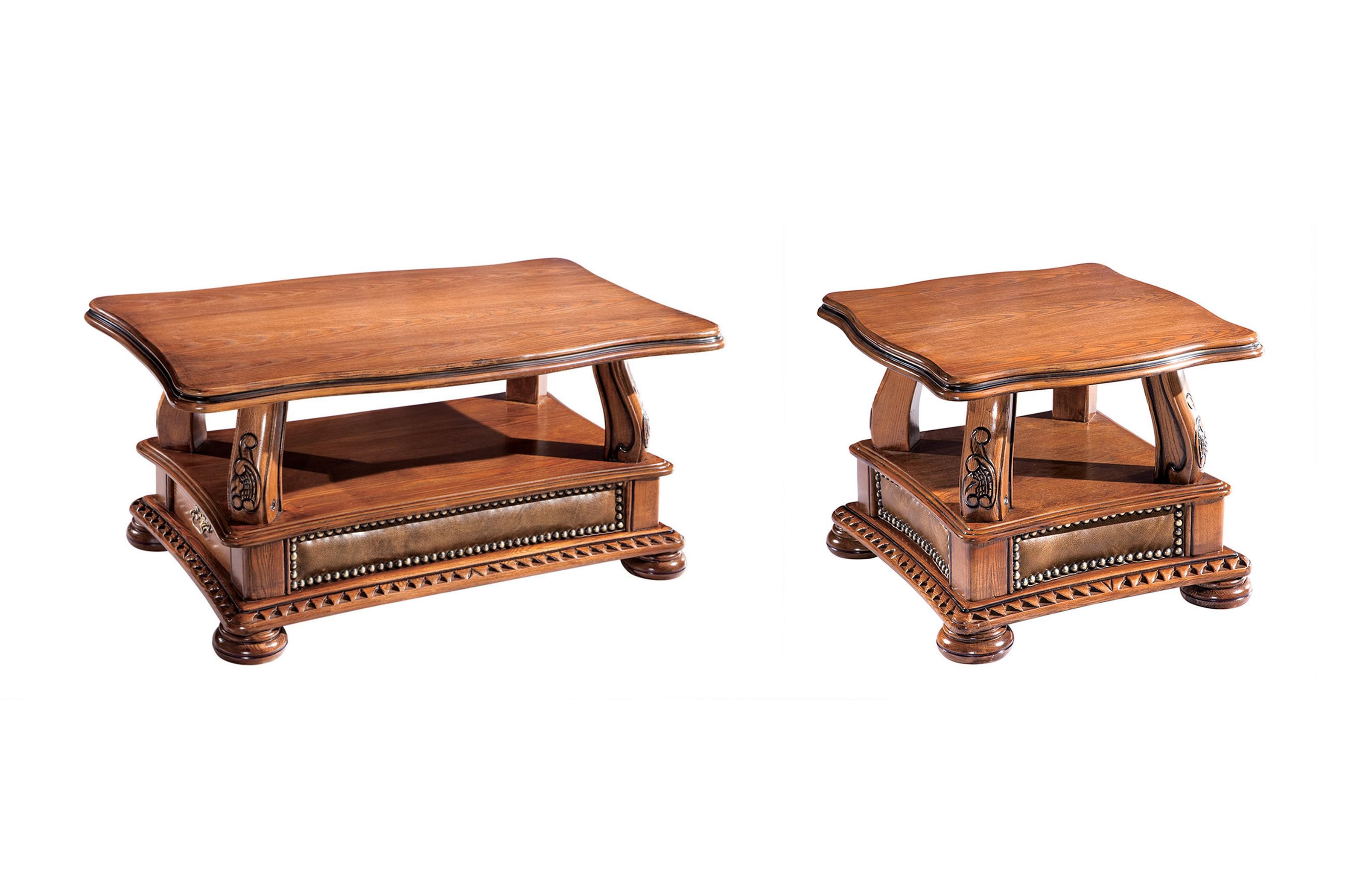 

    
Traditional Walnut Lacquer Finish Coffee and End Tables Set 2Pcs ESF Oakman
