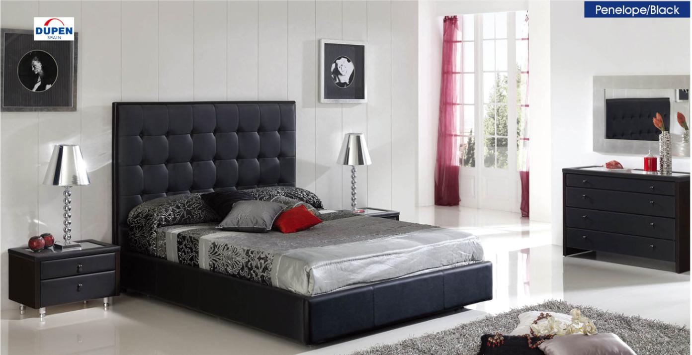 

    
ESF Penelope 622 Black Storage King Bedroom Set By Dupen Made In Spain 5Pcs
