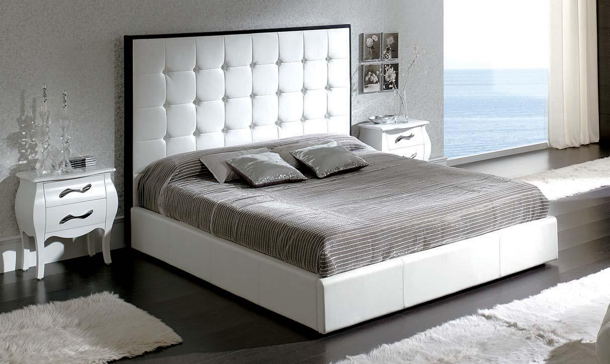 

    
ESF Penelope 622 White Leather Storage King Size Bed Made in Spain

