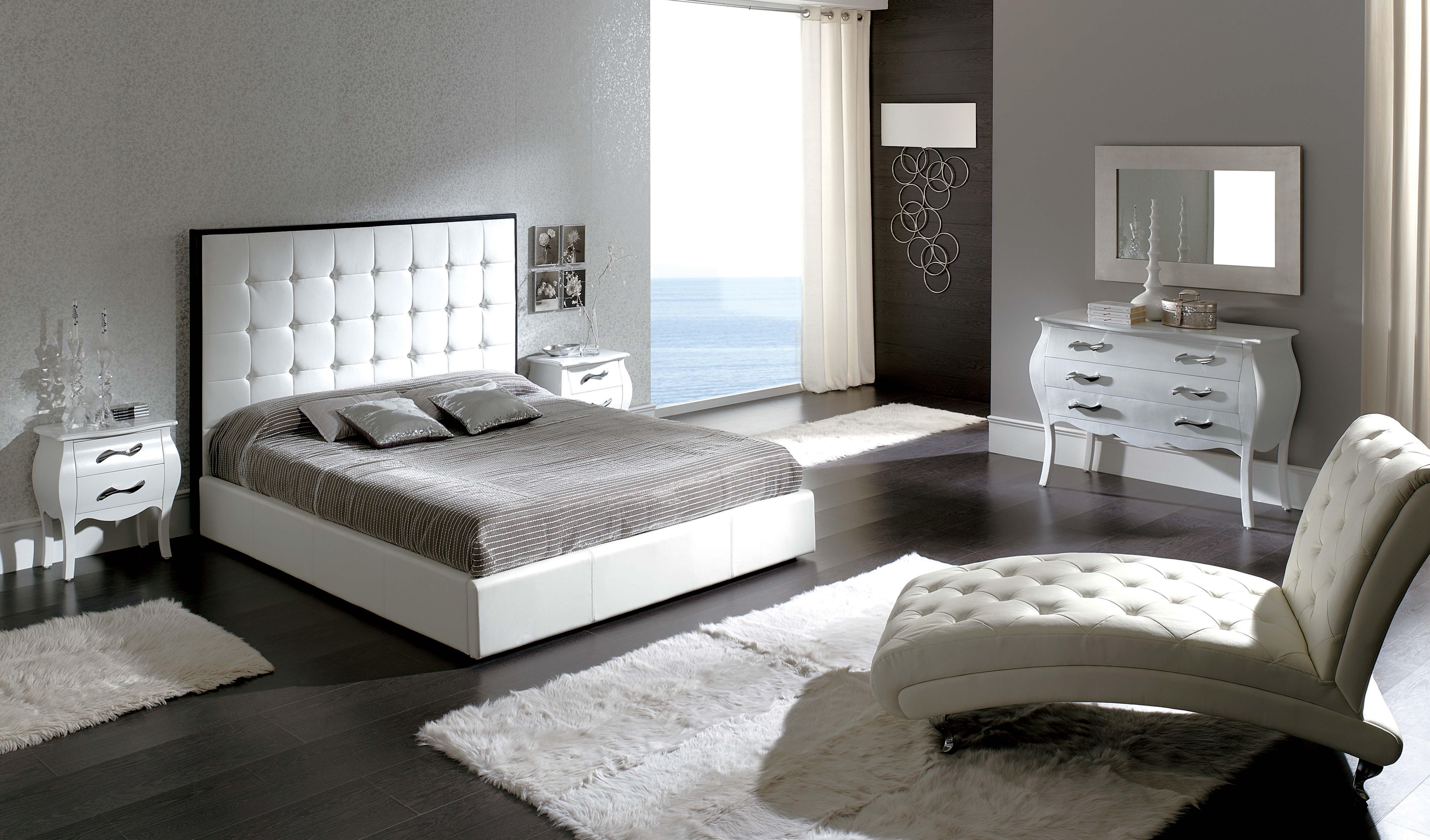 

    
ESF Penelope 622 White Leather Storage King Size Bedroom Set 5Pcs  Made in Spain
