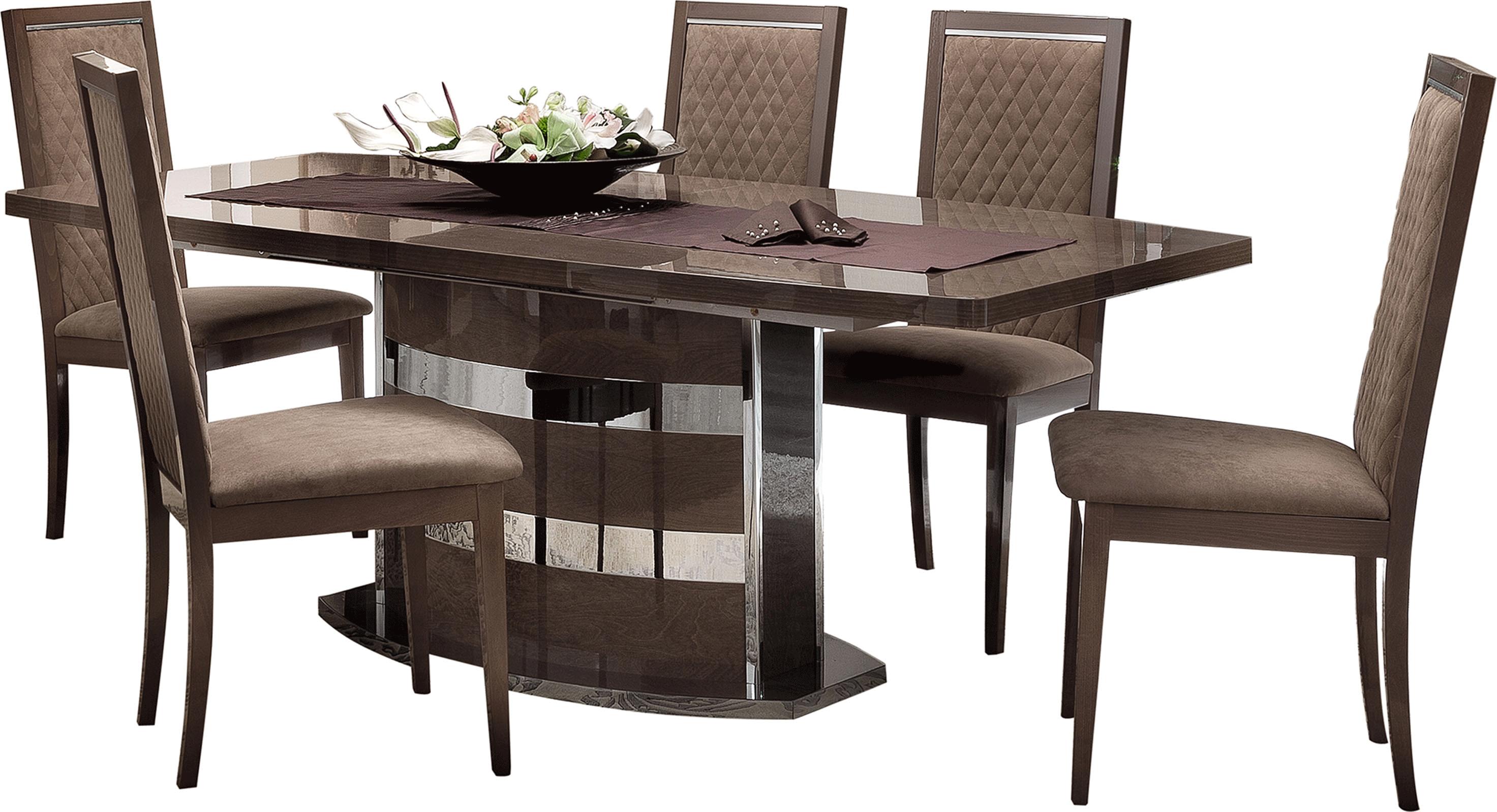 

    
ESF Platinum Dining Table Set Walnut/Silver/Gray EFS-Platinum Slim-7PC
