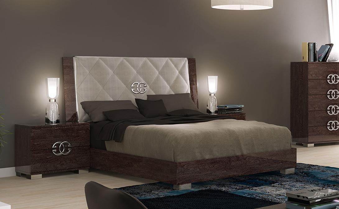 

    
PRESTIGE-DELUXE-BED-EK-2NDM-5PC Glossy Finish Upholstered Headboard King Bedroom Set 5Pcs Made in Italy ESF Prestige Deluxe
