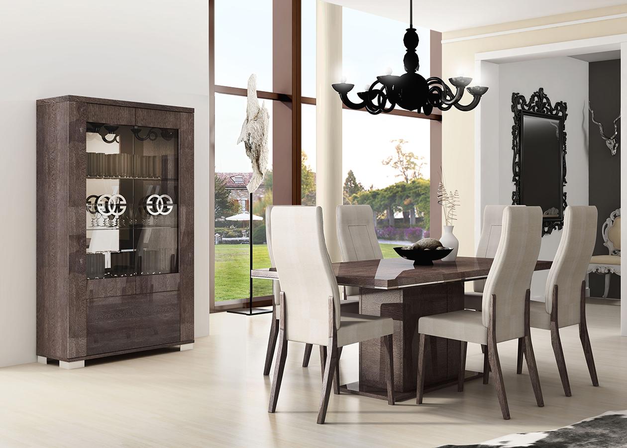 

    
High Gloss Wenge Dining Room Set 8Pcs Contemporary Made in Italy ESF Prestige
