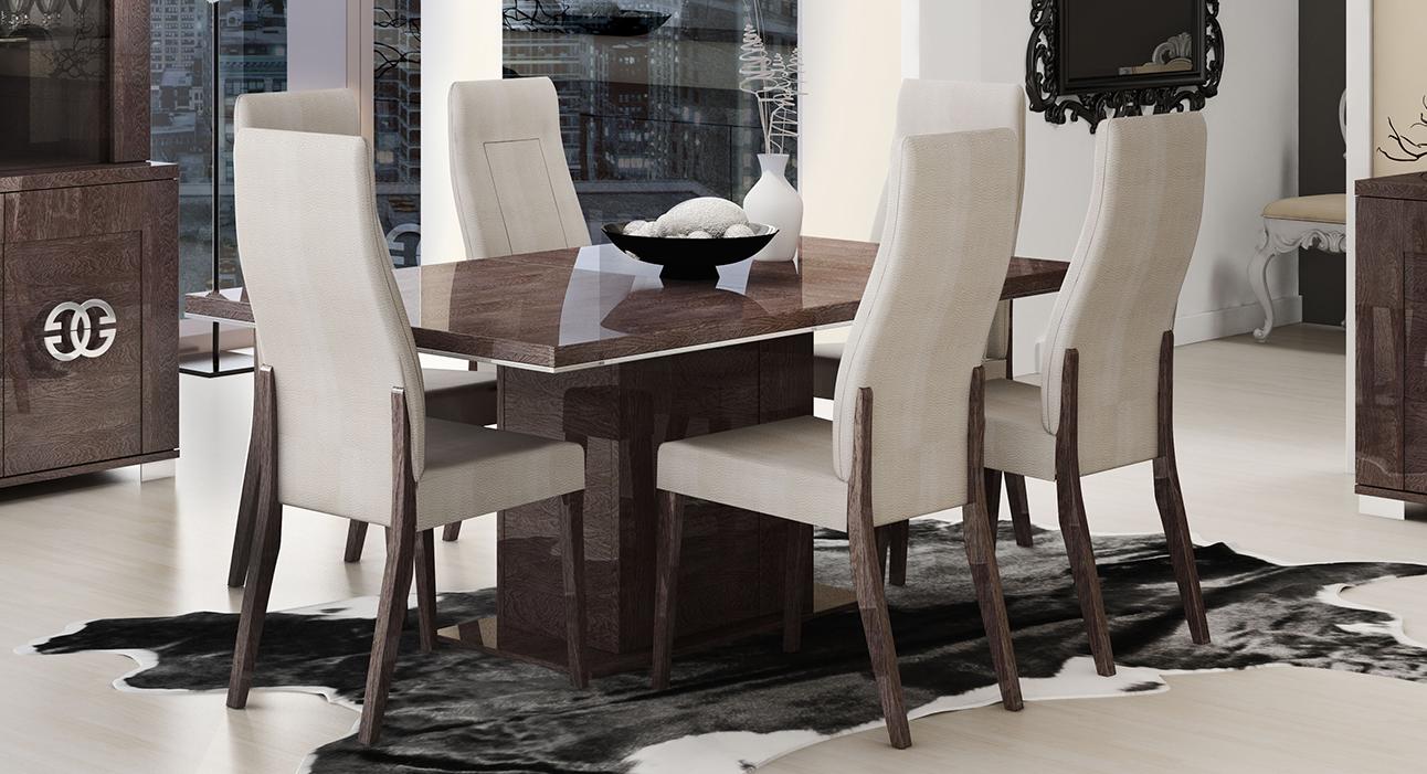

    
High Gloss Wenge Dining Table Set 7Pcs Contemporary Made in Italy ESF Prestige

