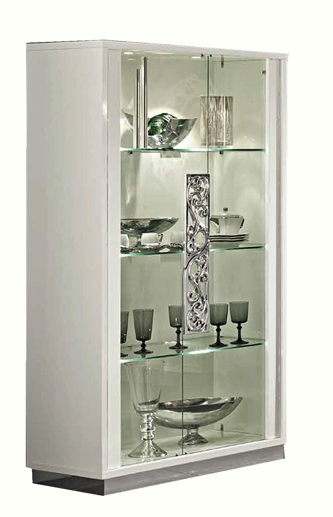 

    
ESF-Roma White-DT-9PC Dining Room Set 9 Pcs High Gloss Pure White Contemporary Made in Italy ESF Roma  13165
