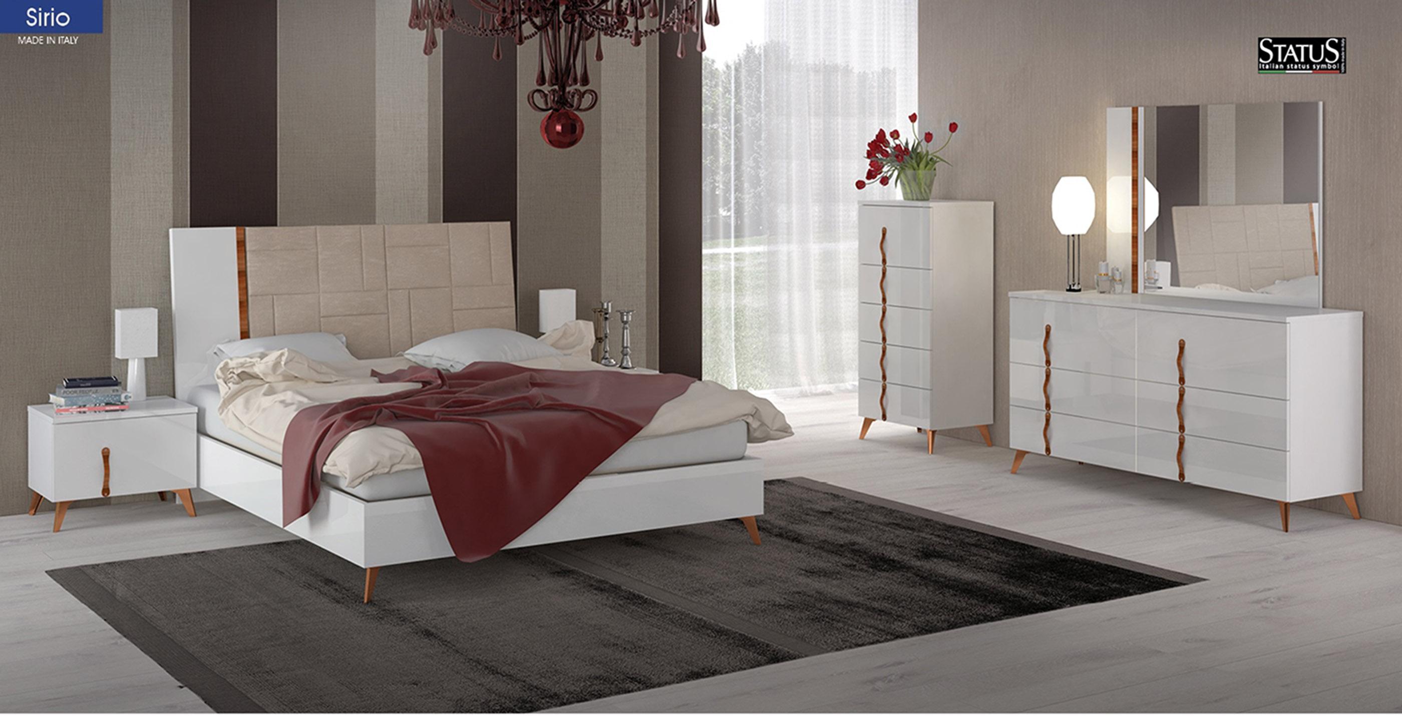

    
ESF Sirio Glossy White Queen Bedroom Set 5Pcs Contemporary Modern Made in Italy
