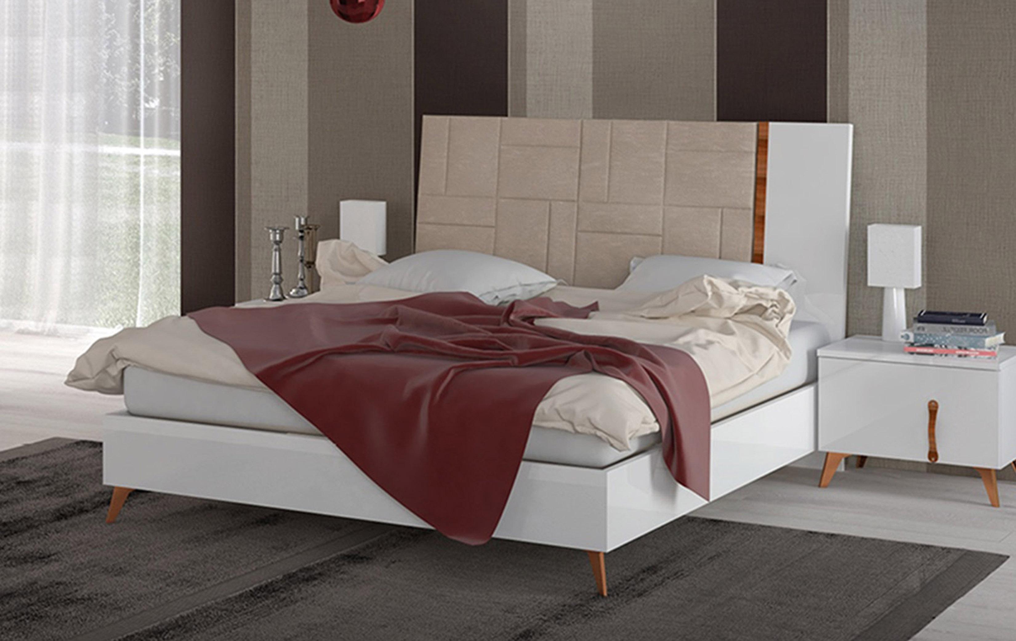 

    
ESF Sirio High Gloss White Finish King Bed Contemporary Modern Made in Italy
