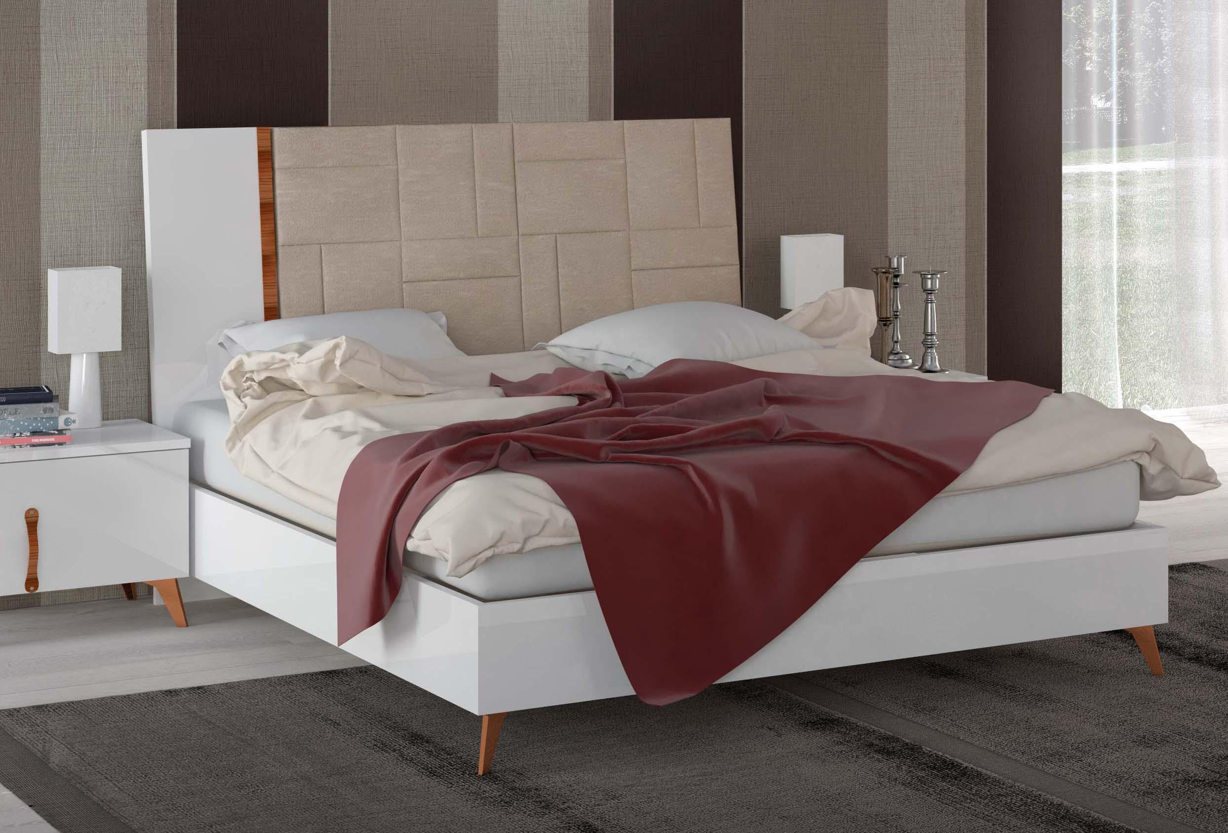 

    
ESF Sirio High Gloss White Finish Queen Bed Contemporary Modern Made in Italy
