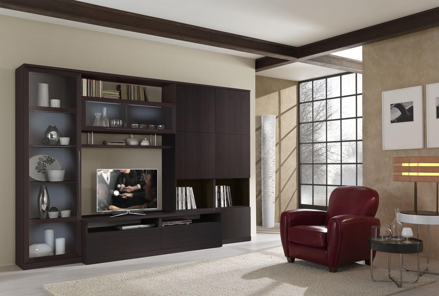 

    
ESF ST3000 Contemporary Design Wenge Finish TV Entertainment Wall Unit
