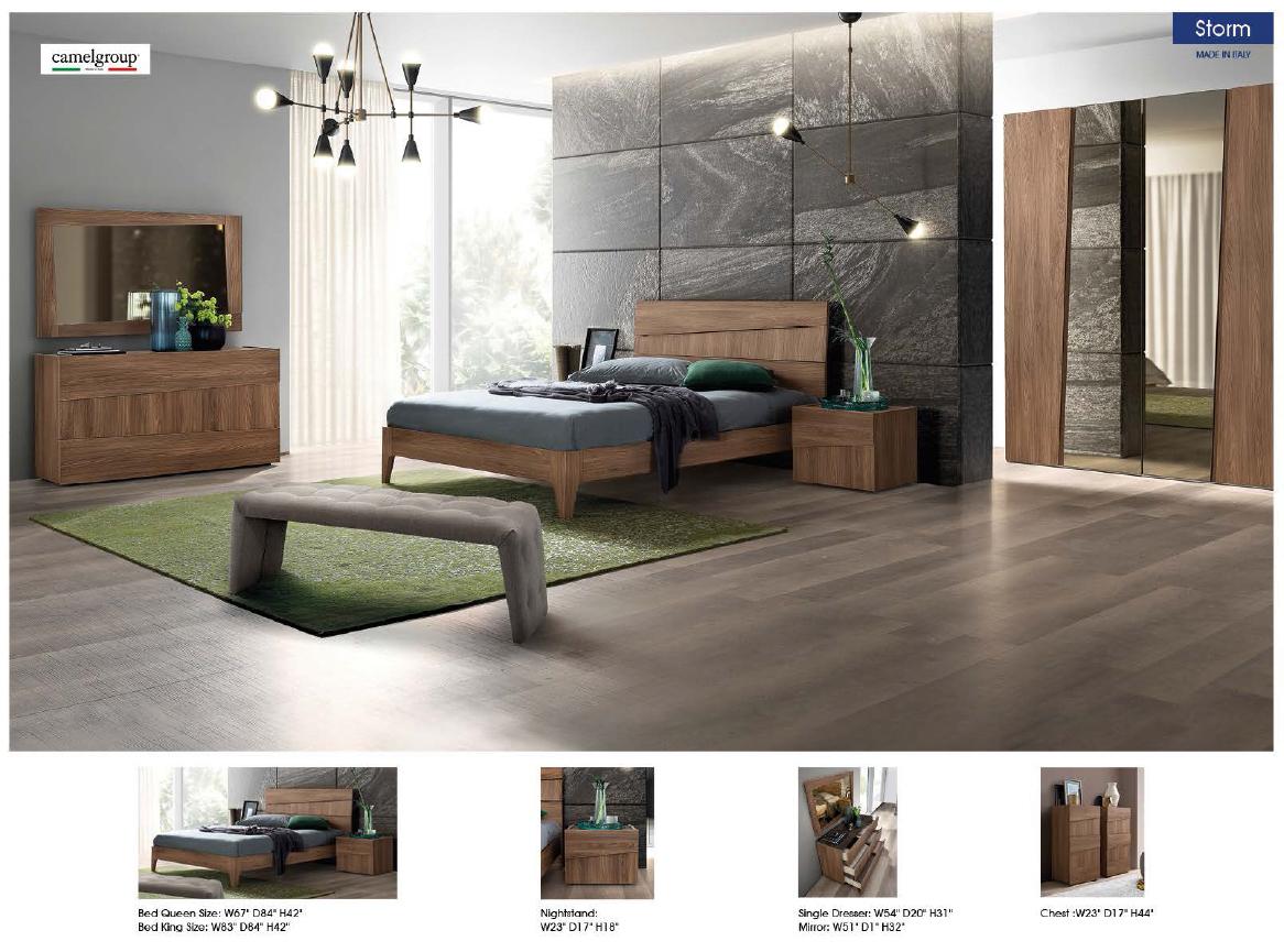 

    
 Order  Ash Grey Walnut Matte King Bedroom Set 3Pcs Modern Made in Italy ESF Storm
