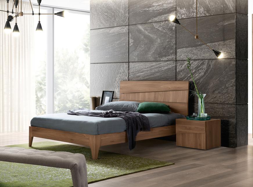 

    
Ash Grey Walnut Matte Queen Bedroom Set 2Pcs Modern Made in Italy ESF Storm
