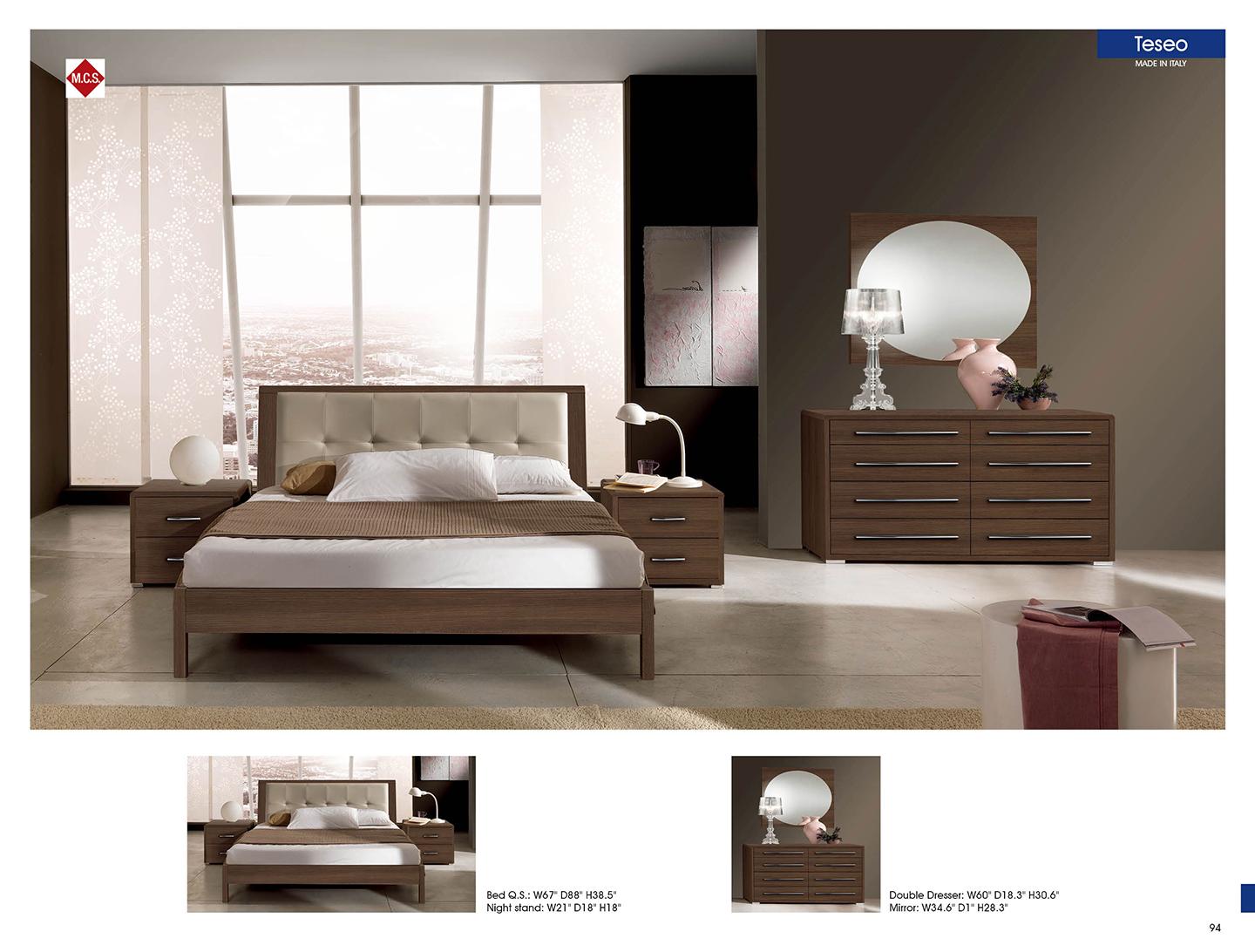 

    
ESF-Teseo-Q-Set 3 ESF Teseo Warm Brown Tufted Cream Queen Bedroom Set 3Pcs Modern  Made In italy
