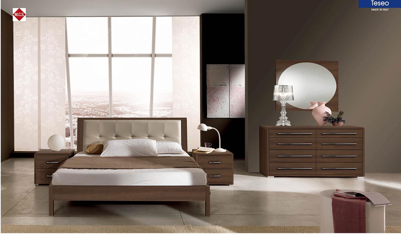 

    
ESF Teseo Warm Brown Tufted Cream Queen Bedroom Set 5Pcs Modern Made In Italy

