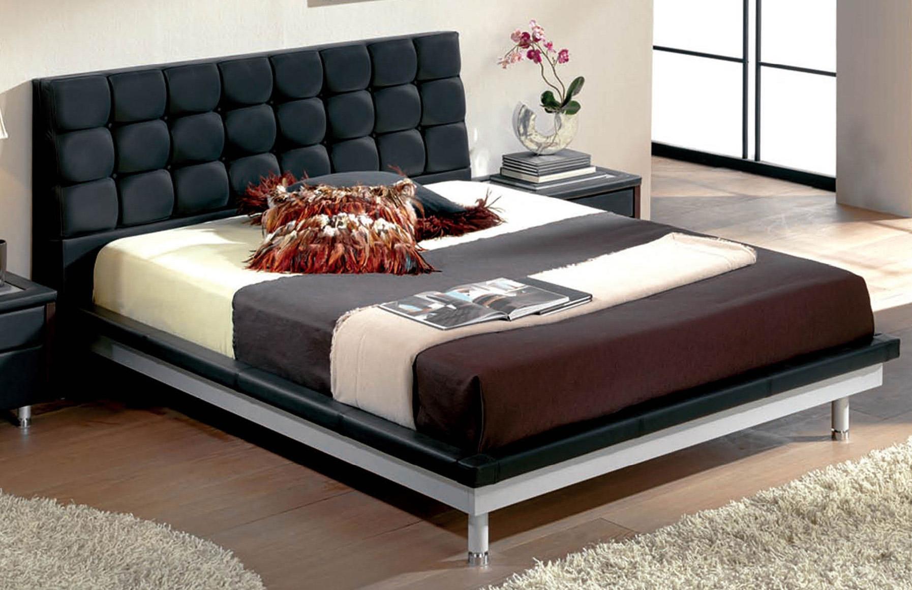 

    
ESF Toledo 603 Contemporary Black Leatherette King Size Bed Made in Spain
