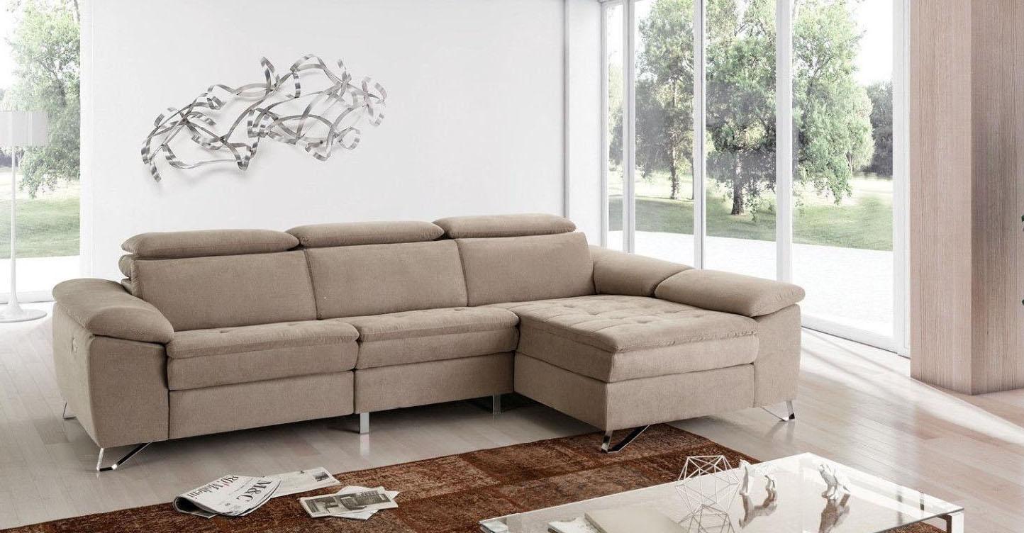 

    
ESF Uve Sectional Modern Beige Fabric Recliner Sectional Sofa LHC
