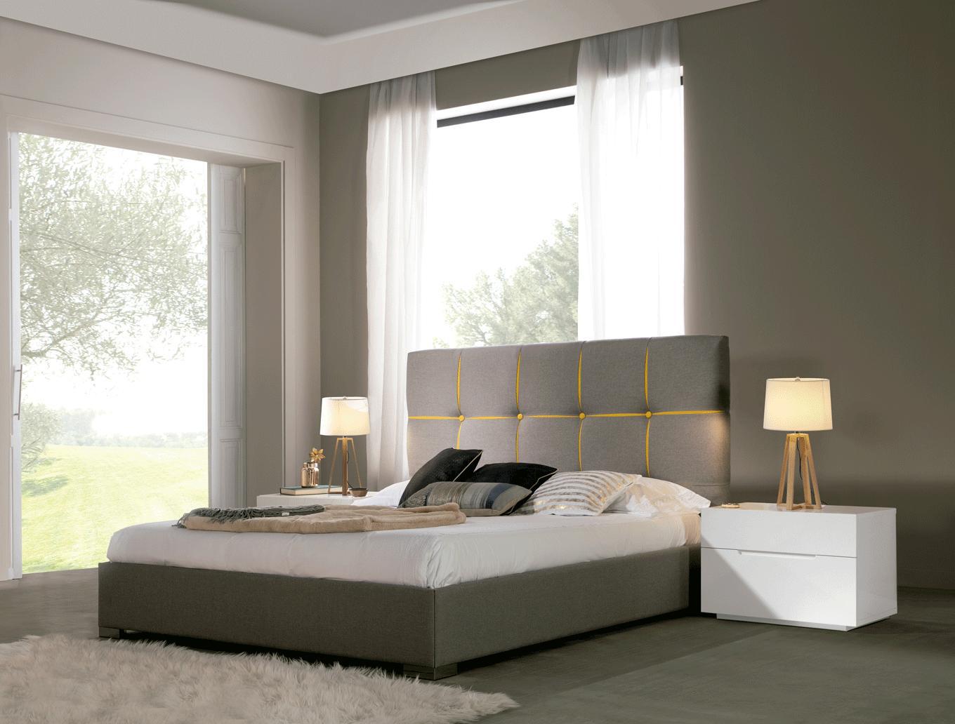 Contemporary, Modern Storage Bedroom Set Veronica ESF-Veronica-Q-2N-3PC in Gray Fabric