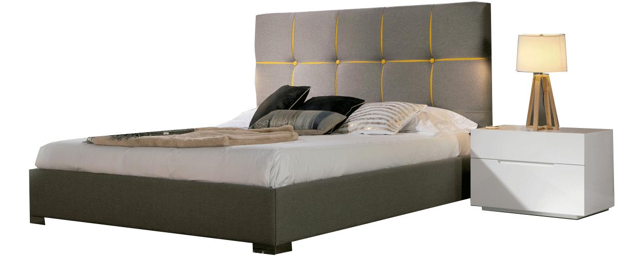 

    
Grey-Yellow Fabric Queen Storage Bed Made in Spain ESF Veronica
