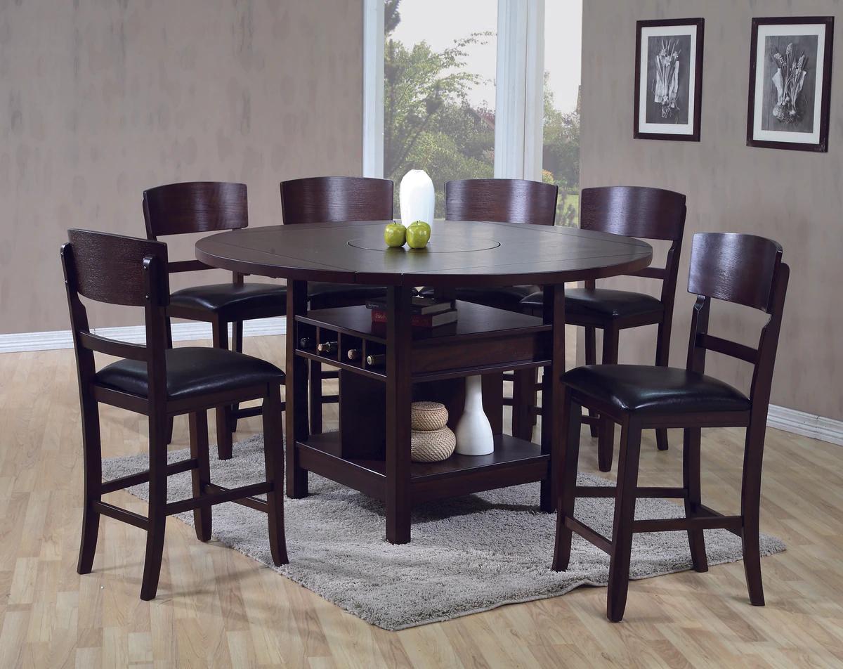 Contemporary, Traditional Counter Chair Set Conner 2849S-24-2pcs in Espresso Faux Leather
