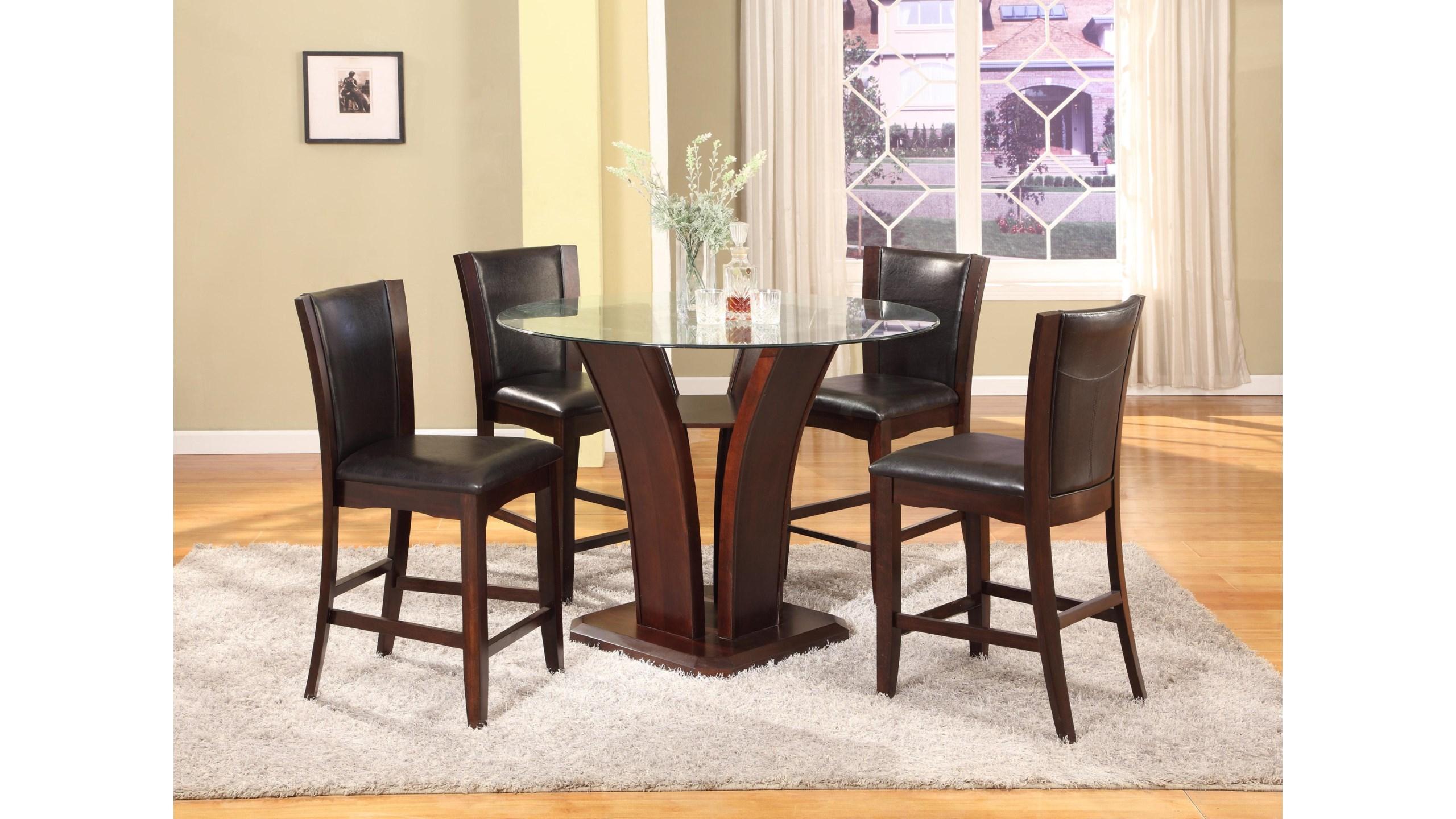 

    
Espresso Counter Dining Set by Crown Mark Camelia 1710T-54-5pcs
