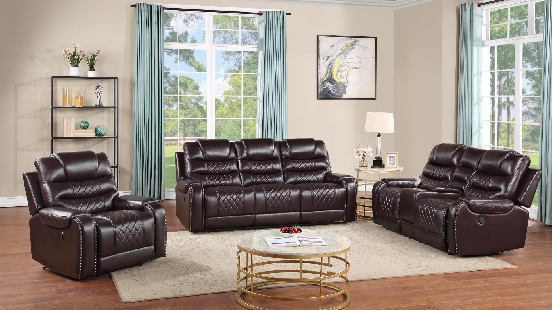 

        
Galaxy Home Furniture TENNESSEE-BR Recliner Loveseat Espresso Eco Leather 698781231418
