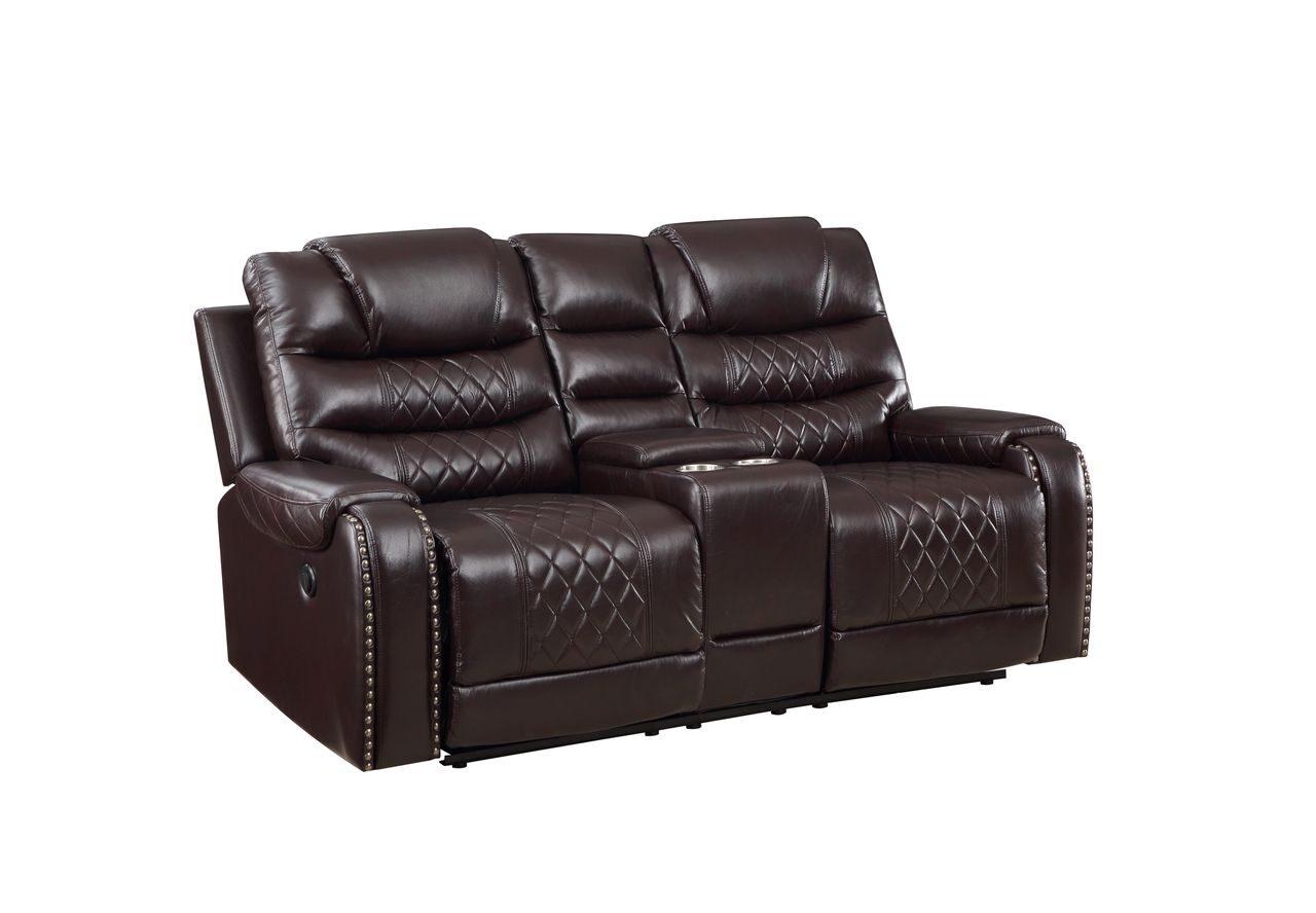 

    
ESPRESSO Eco Leather Power Recliner Loveseat TENNESSEE Galaxy Home Contemporary
