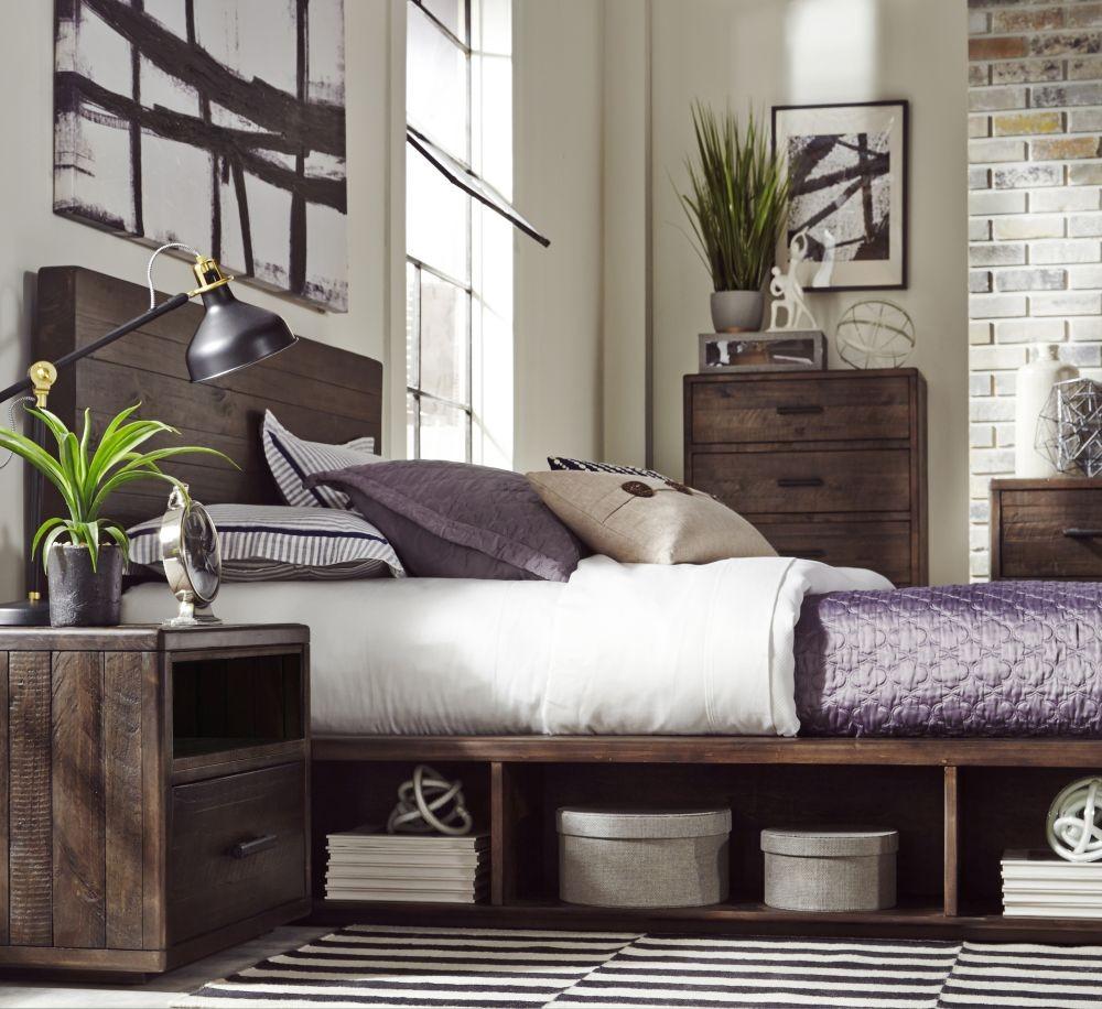 

    
Espresso Finish King Platform Bedroom Set 4Pcs with Open Storage MCKINNEY by Modus Furniture
