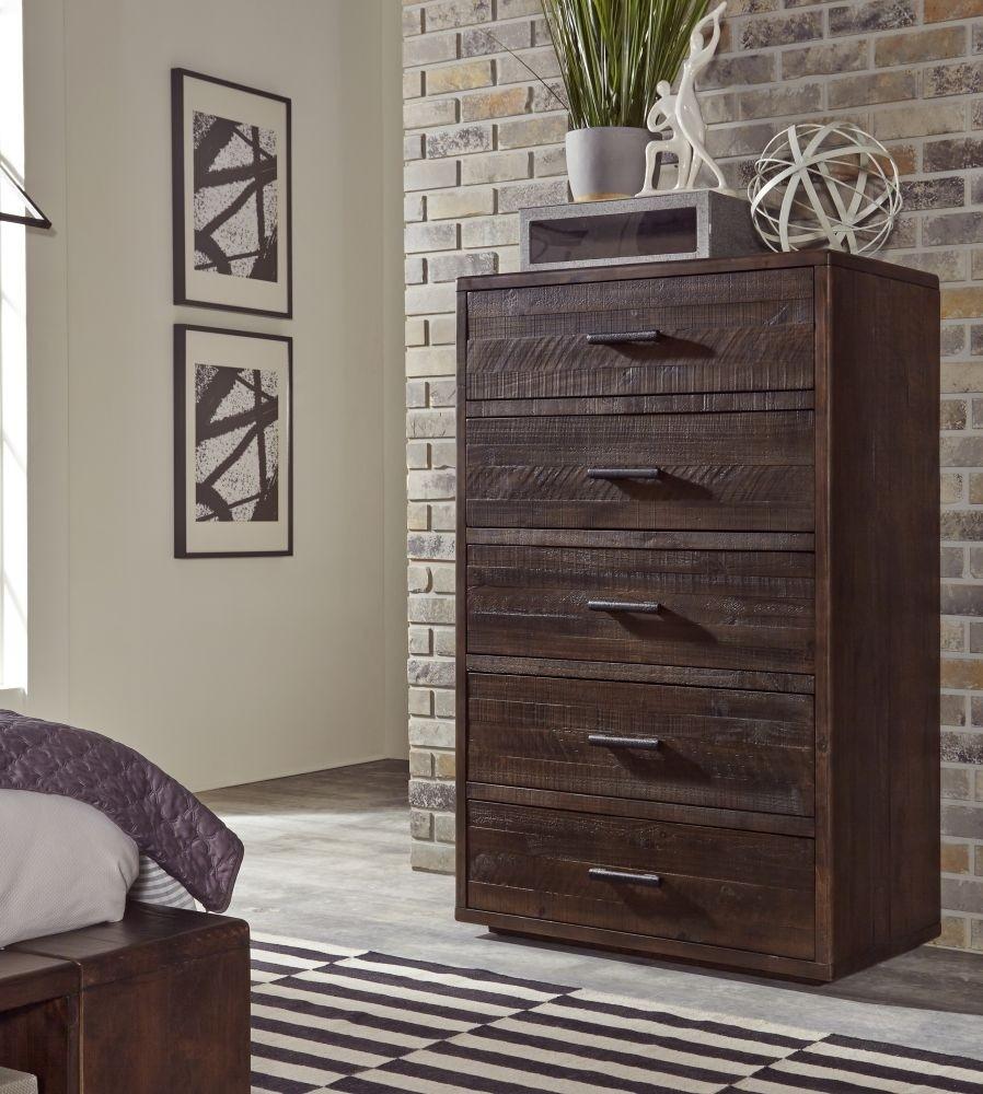 

    
 Order  Espresso Finish King Platform Bedroom Set 5Pcs with Open Storage w/ Chest MCKINNEY by Modus Furniture
