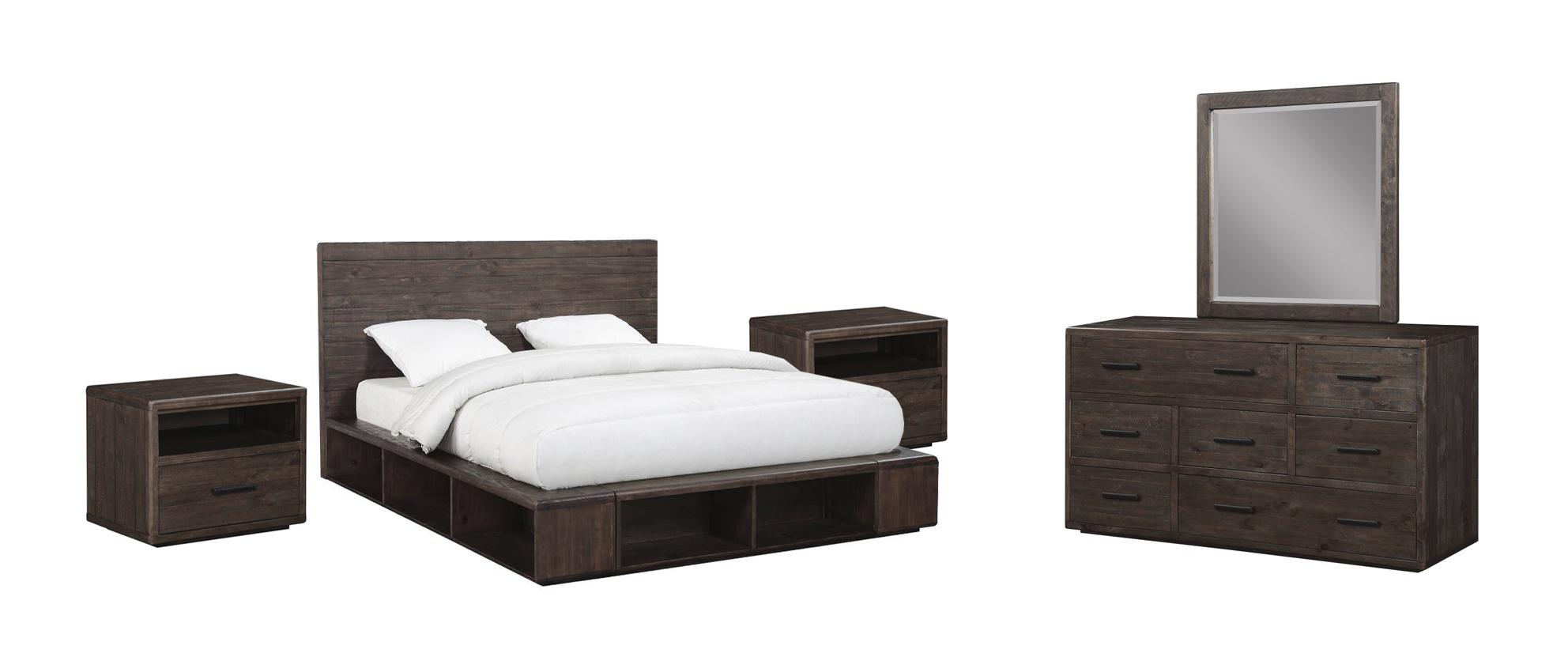

    
Espresso Finish King Platform Bedroom Set 5Pcs with Open Storage MCKINNEY by Modus Furniture
