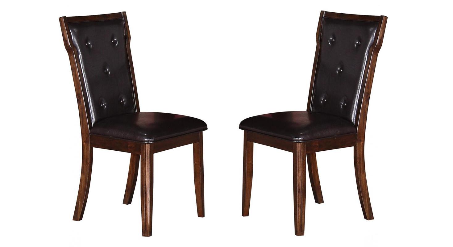 Transitional Dining Side Chair Pam 2025PIPAM-Set-2 in Espresso Faux Leather