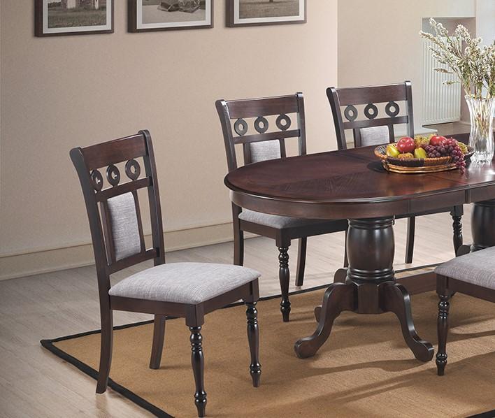 

    
Espresso Finish Wood Oval Dining Table Transitional Cosmos Furniture Lakewood
