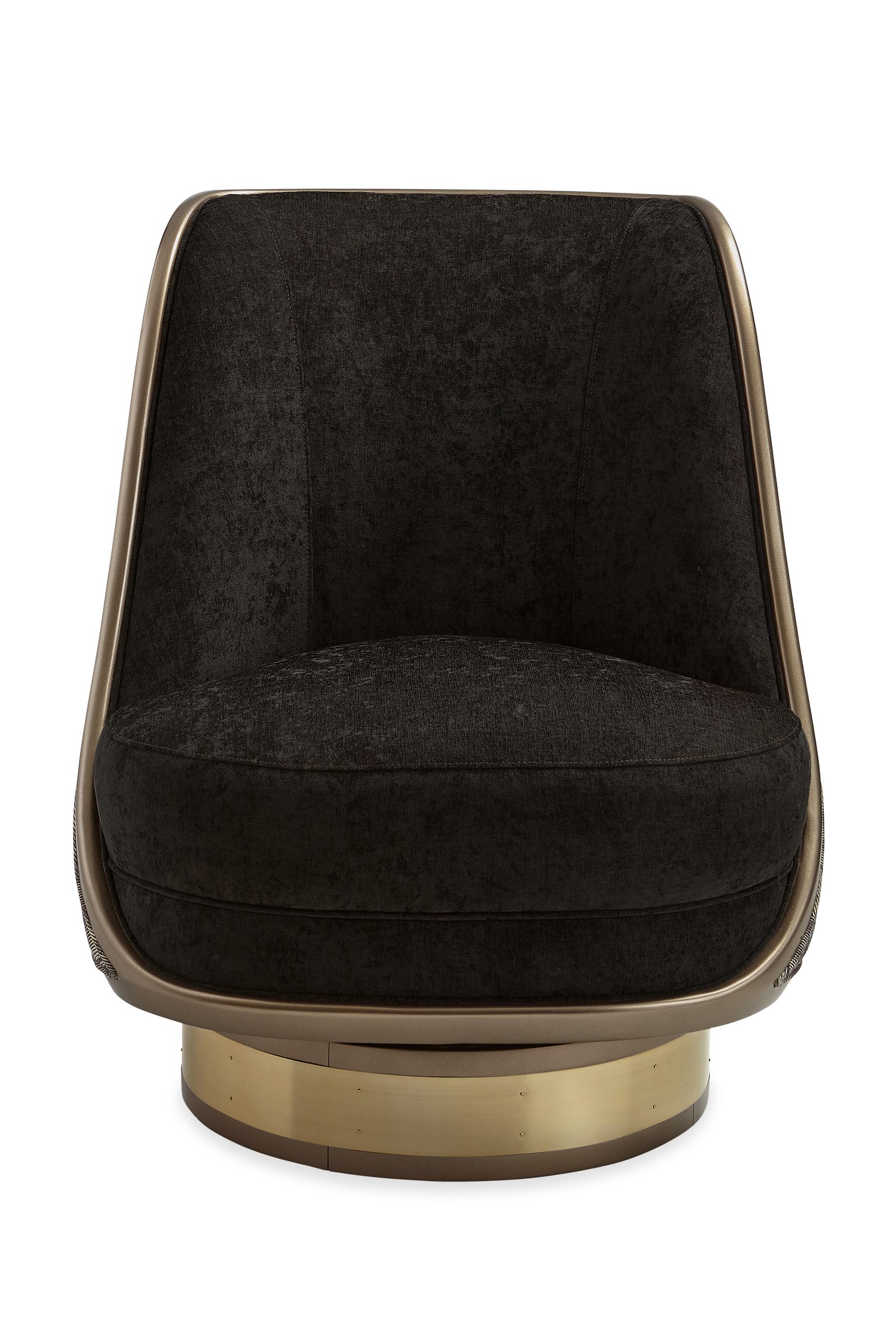 

        
Caracole GO FOR A SPIN Accent Chair Espresso/Gold Fabric 662896027167
