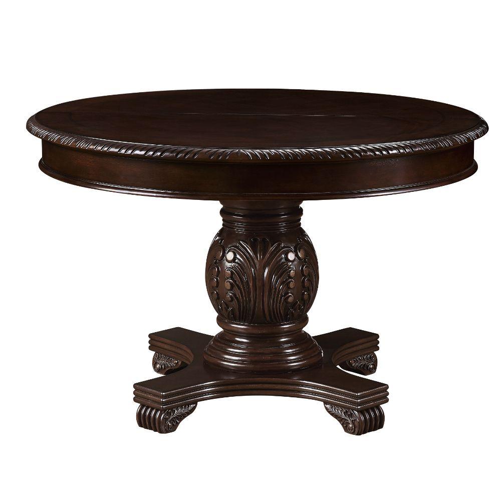 

    
Espresso Round Dining Table Chateau De Ville 64175 Acme Traditional Classic
