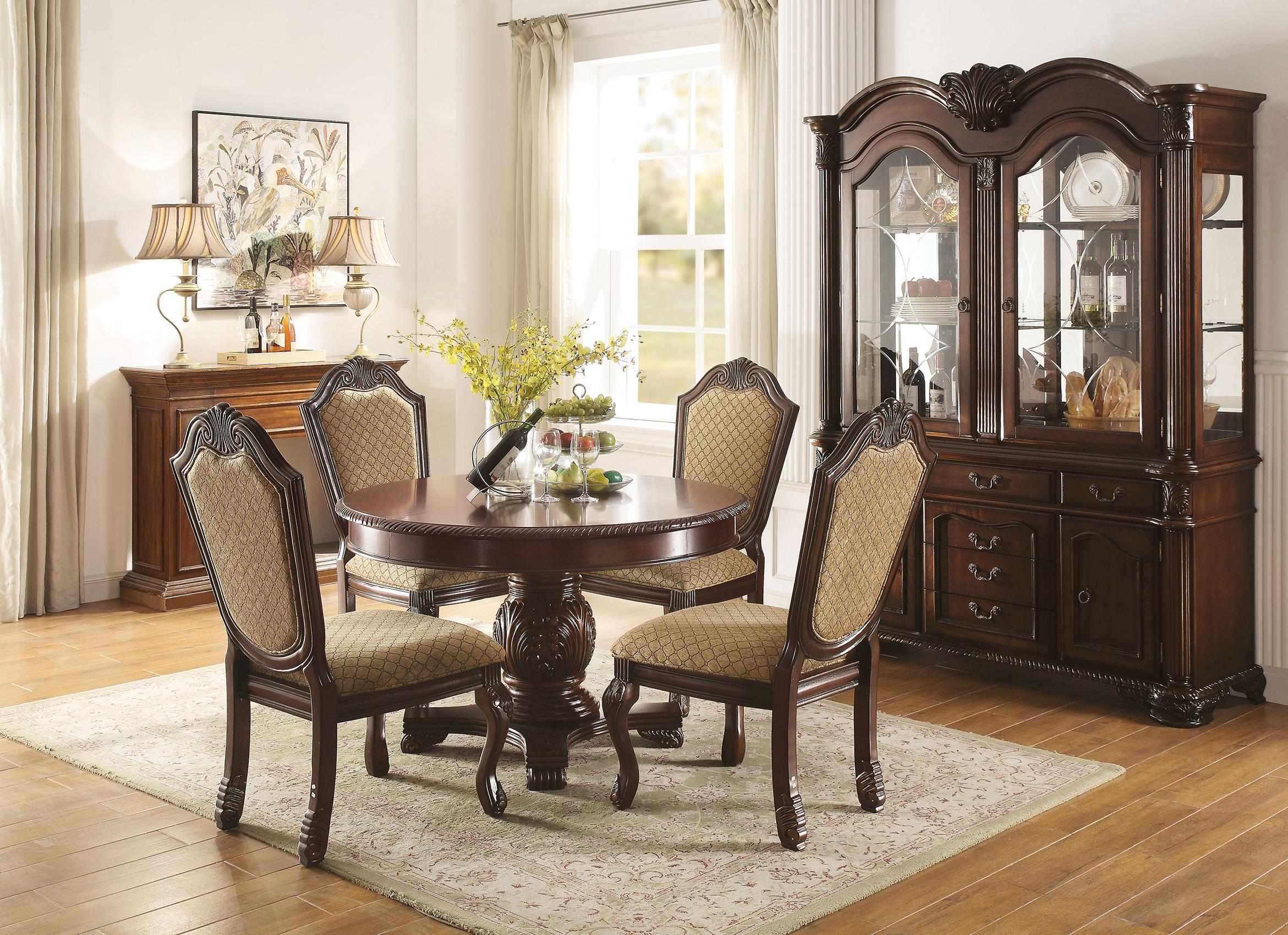 

    
 Order  Espresso Round Dining Table Chateau De Ville 64175 Acme Traditional Classic
