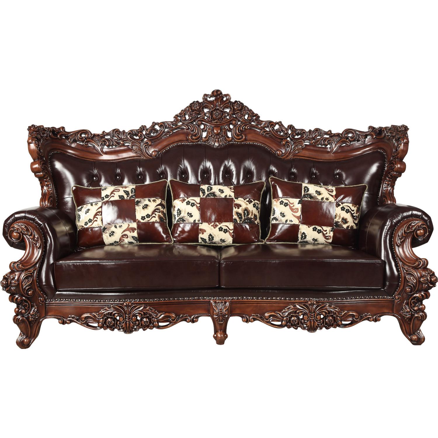 

        
Acme Furniture Forsythia 53070 Sofa Set Dark Walnut/Espresso Leather 0840412163920
