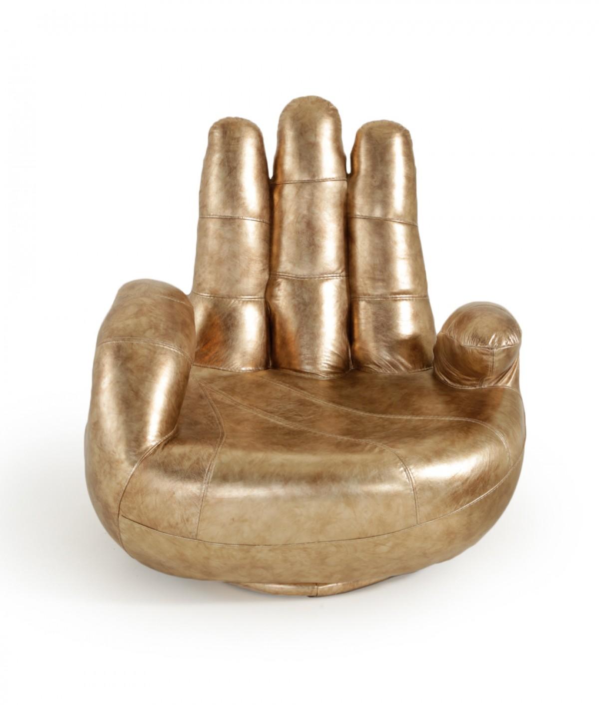 

    
Gold Italian Leather Hand Accent Chair VIG Estro Salotti Sosia Modern

