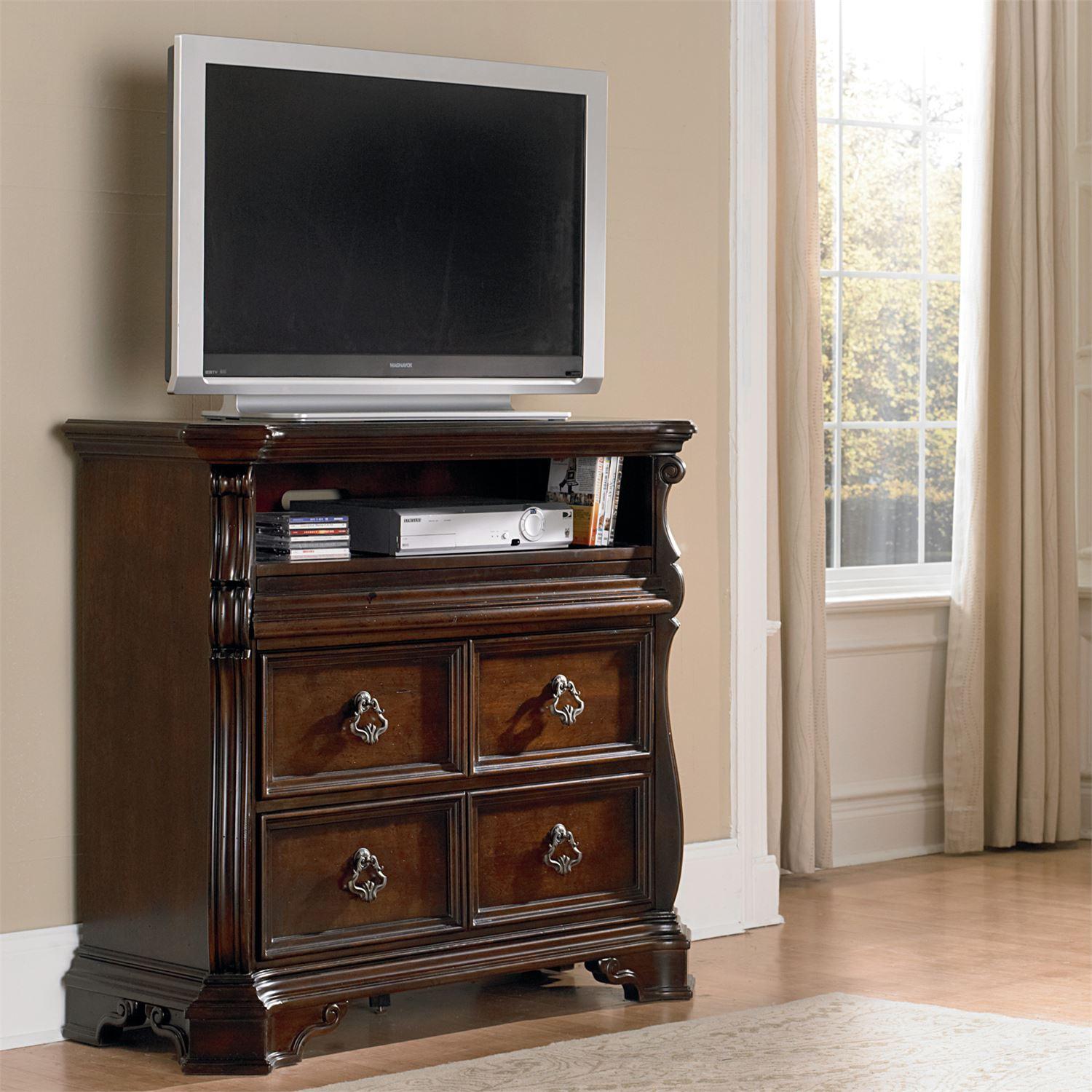 European Traditional Media Chest Arbor Place  (575-BR) Media Chest 575-BR45 in Brown 