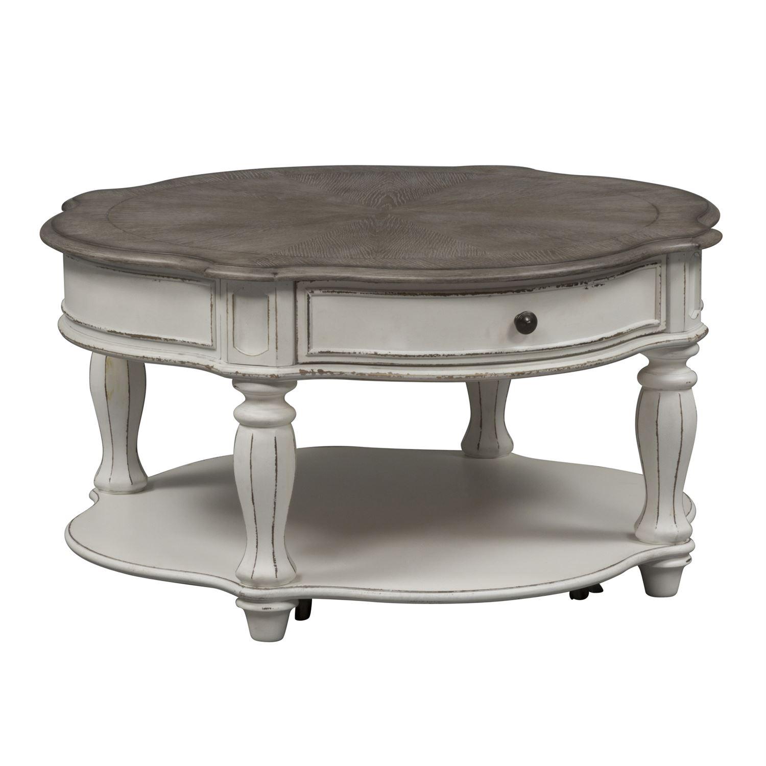

    
Antique White Coffee Table Set 3Pc Magnolia Manor 244-OT-O3PCS Liberty Furniture
