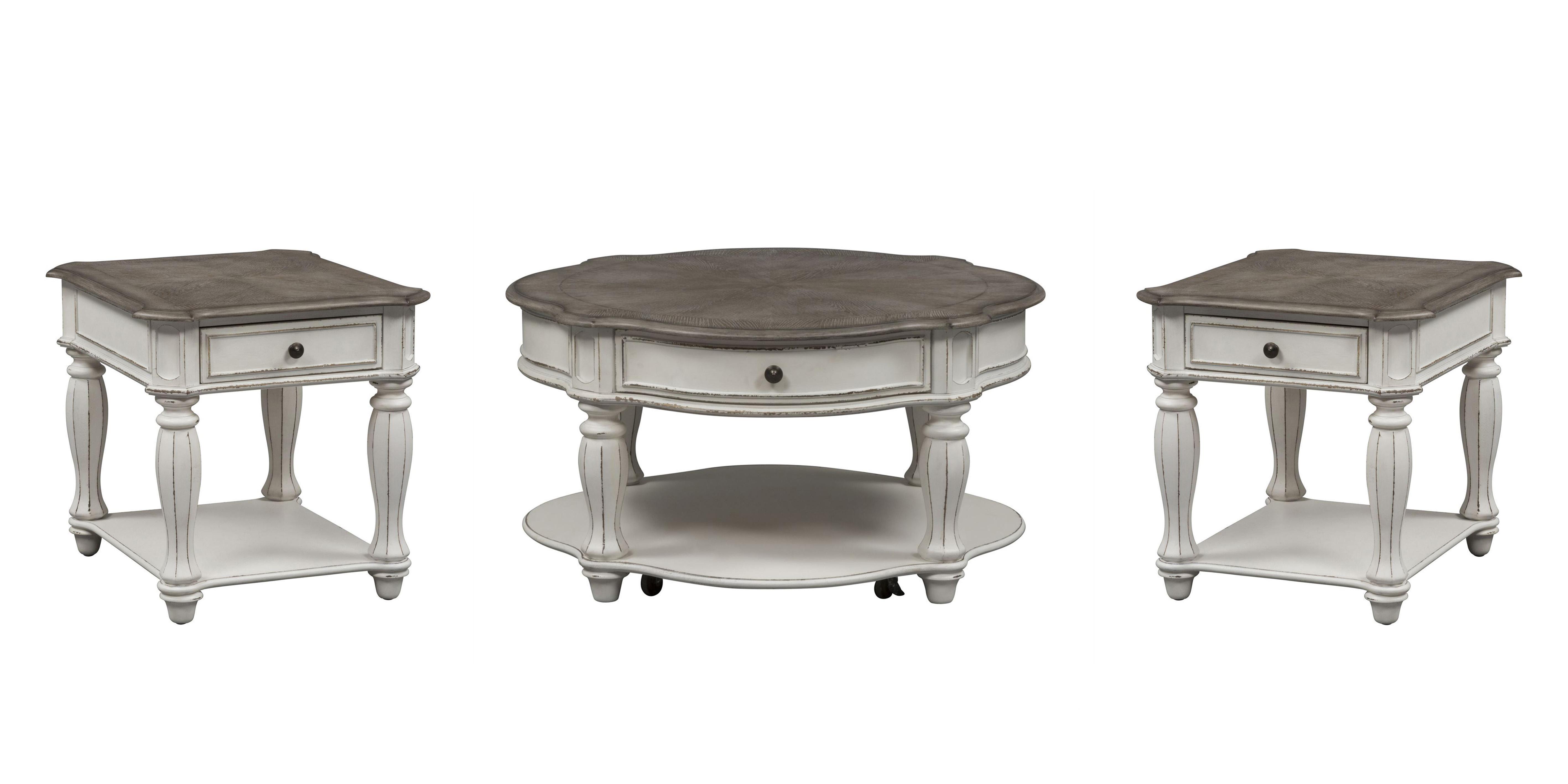 

    
Antique White Coffee Table Set 3Pc Magnolia Manor 244-OT-O3PCS Liberty Furniture
