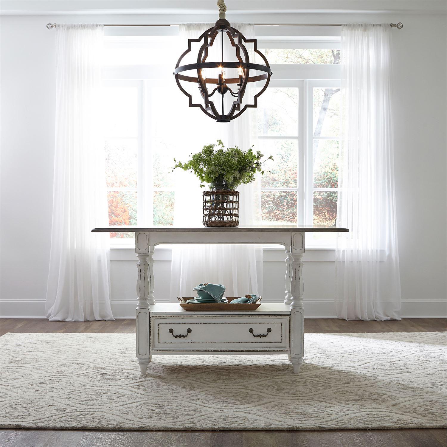European Traditional Gathering Table Magnolia Manor  (244-DR) Gathering Table 244-GT3660 in White 