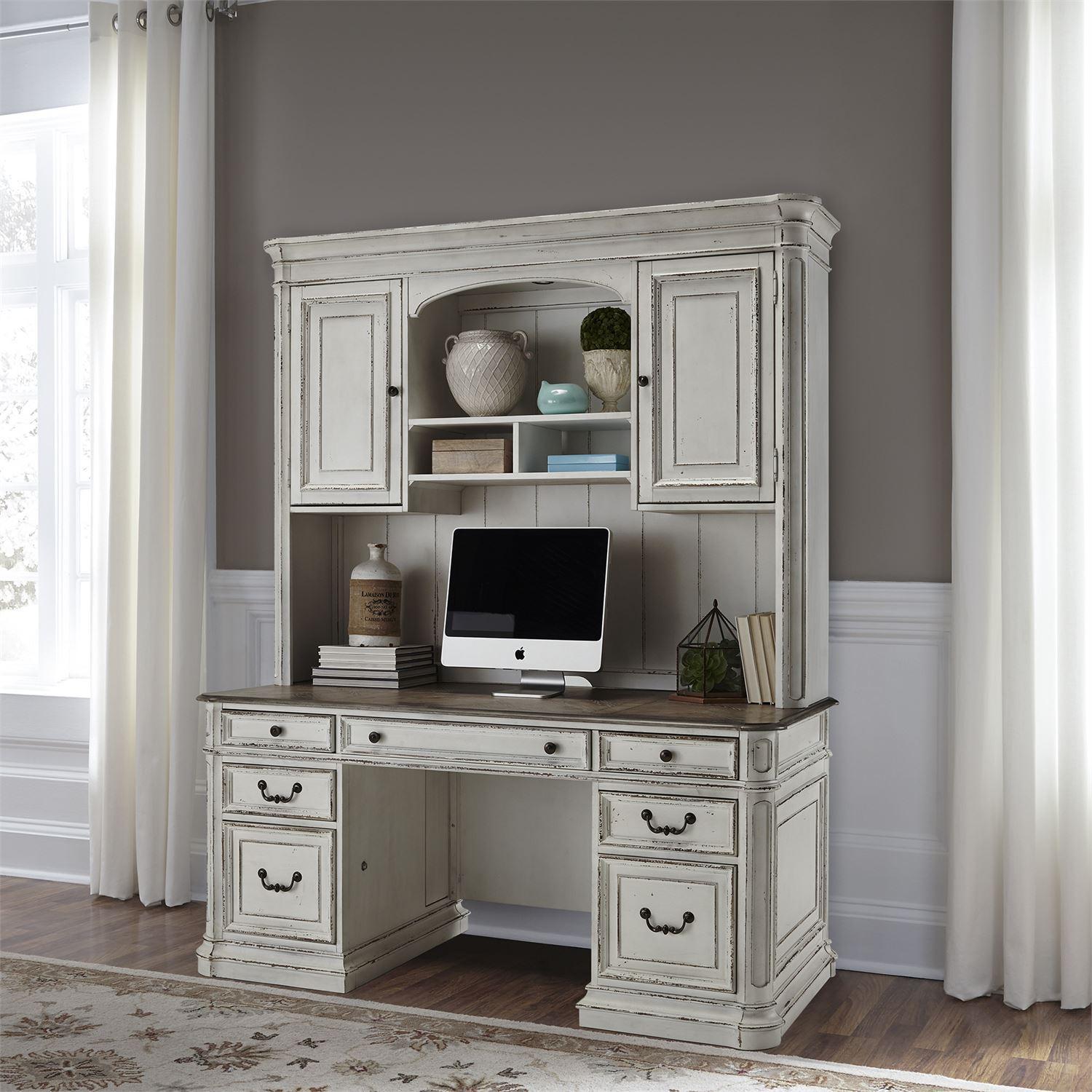 European Traditional Executive Desk Magnolia Manor  (244-HOJ) Executive Desk 244-HOJ-2PCS in White 