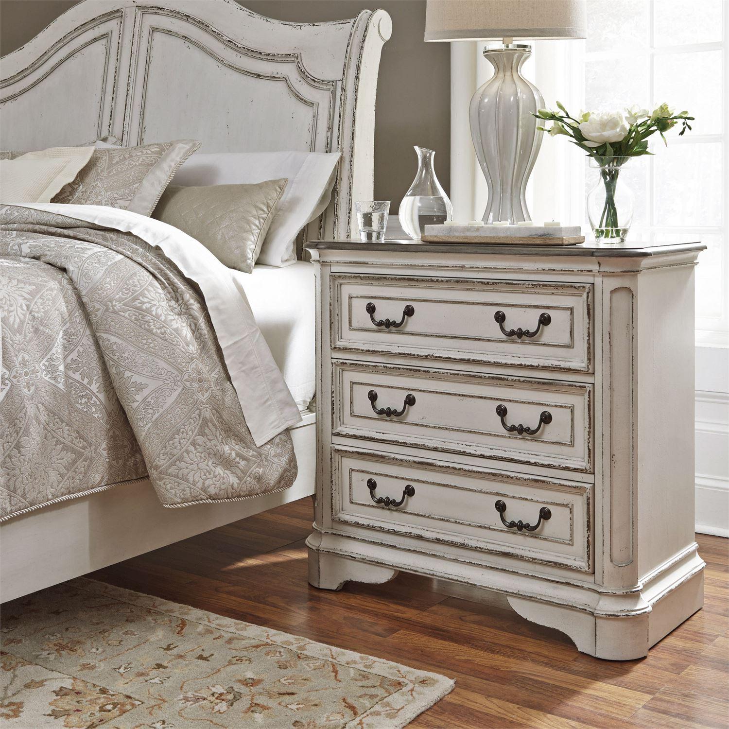 European Traditional Bedside Chest Magnolia Manor  (244-BR) 244-BR64 in White 
